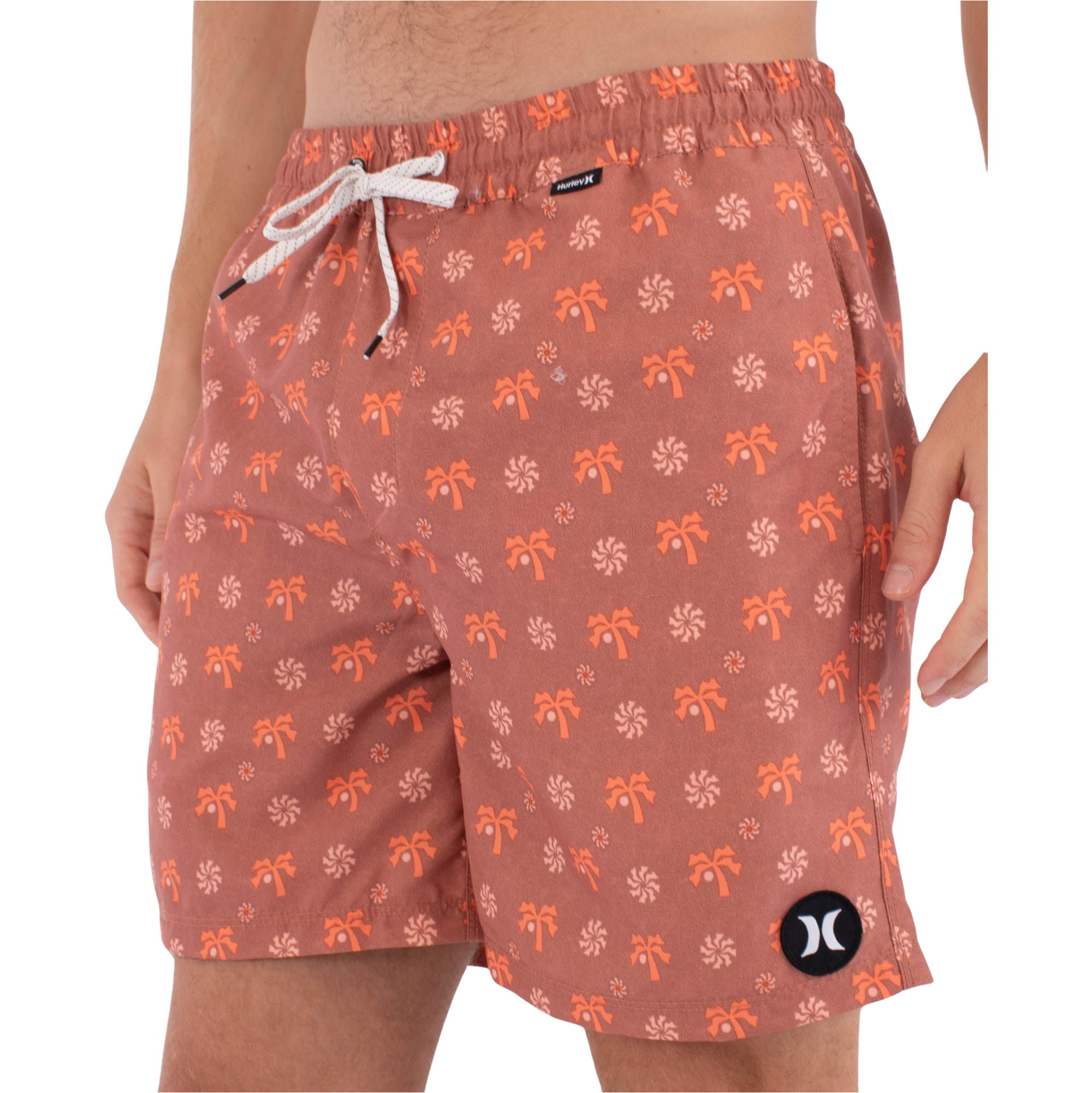 2026 Hurley Herre Ikon Tryk Volley Boardshorts MBEU00017808 - Faded Red